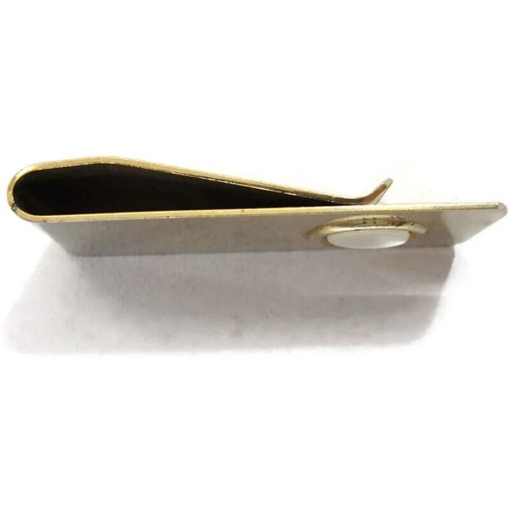 Vintage Money Clip Gold Tone MOP Men Wallet ID Credit Card Holder